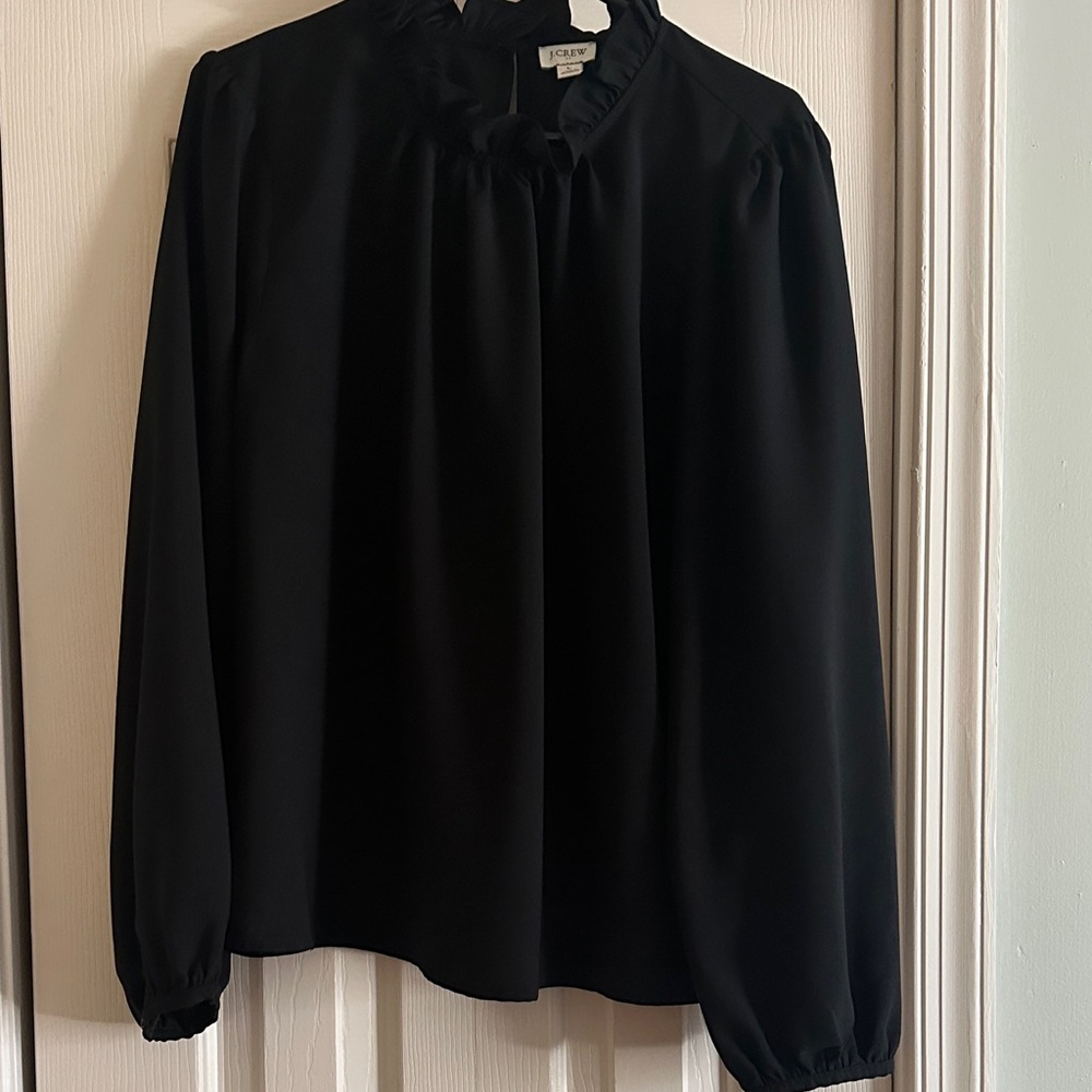 J. Crew Elegant Black Blouse